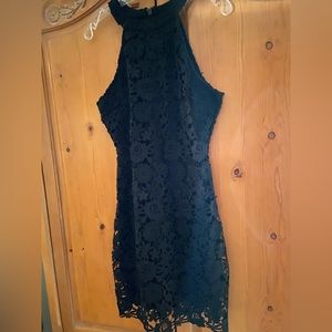 Lulus Black Lace Halter Dress
